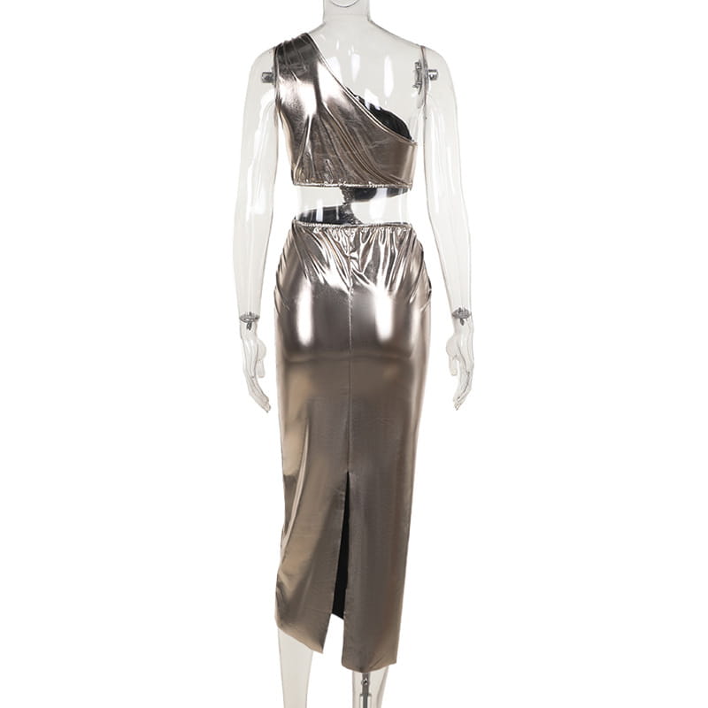 Oblique Shoulder Cutout Maxi Dress - Unleash Your Summer Glam