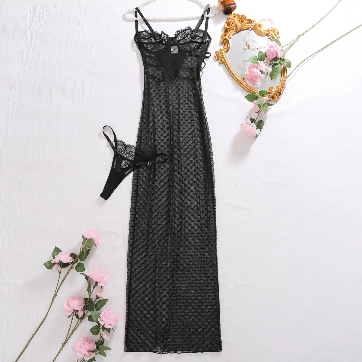 Sexy Heart Polka Dot Lace Dress - Steal the Spotlight