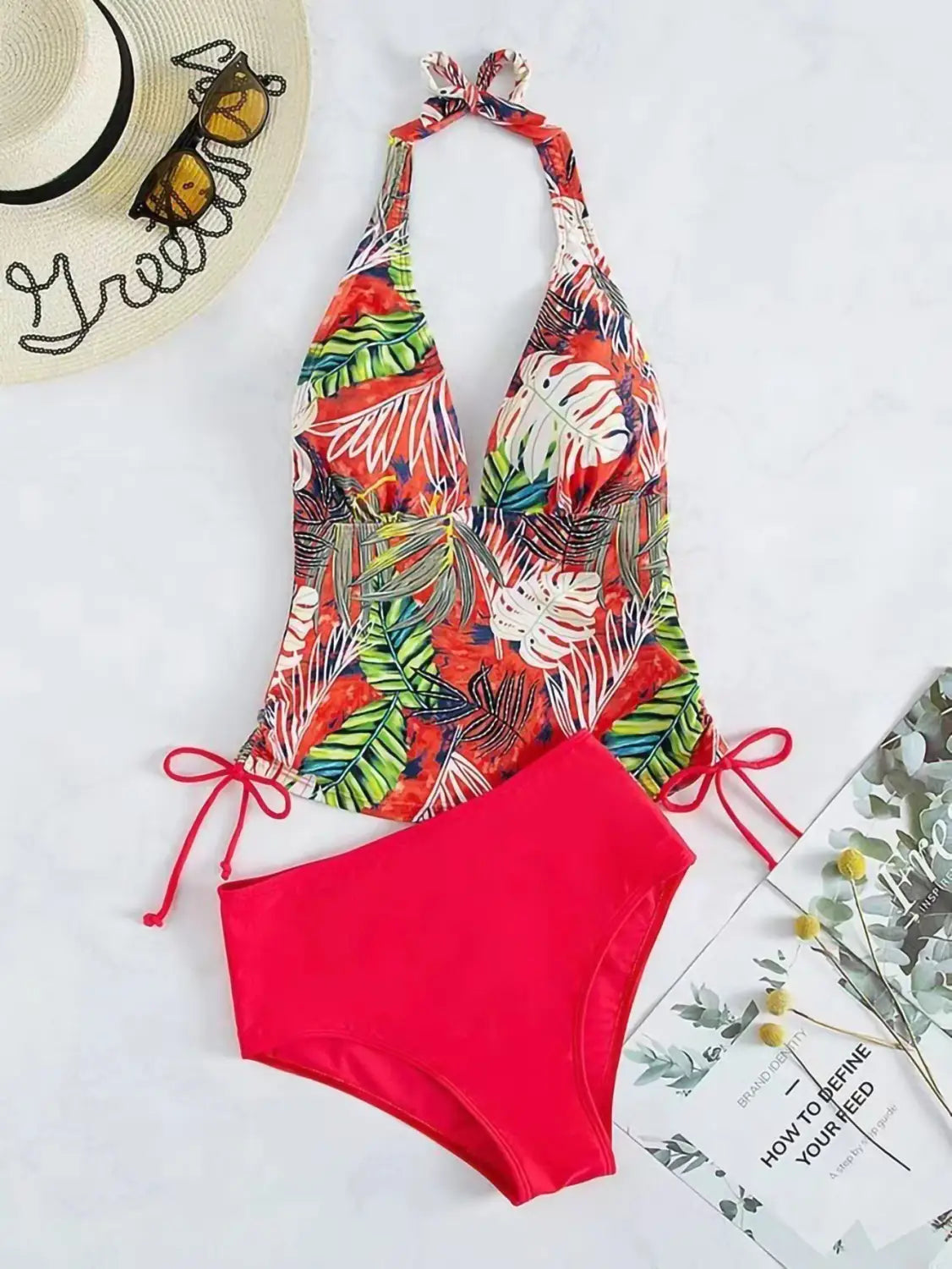 Boho Tropical Lace-up Bikini - Channel Your Inner Beach Goddess