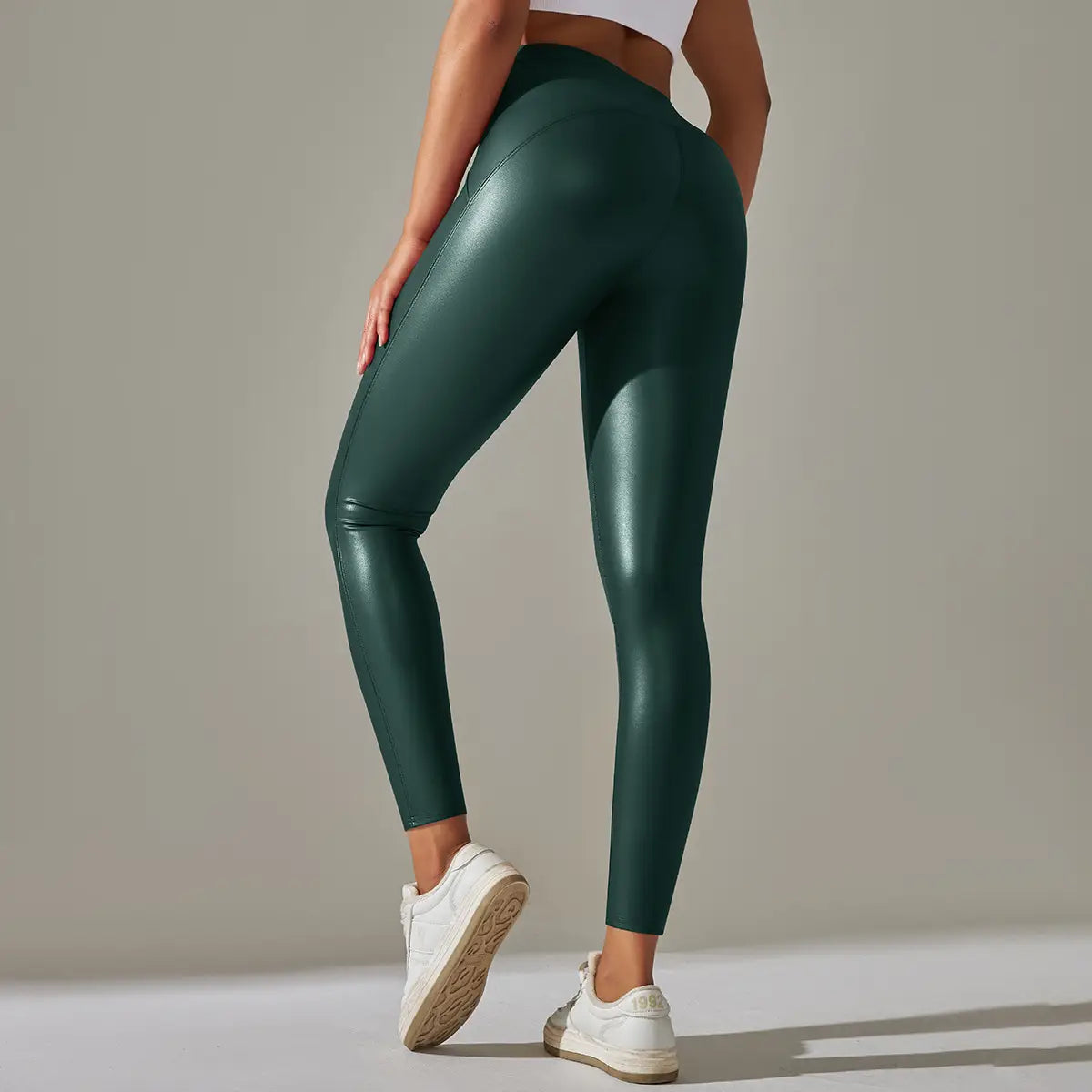 Faux Leather Leggings - High Elastic Sporty Chic