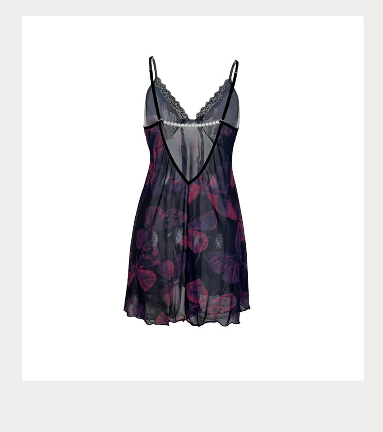 Slip Dress with Rose Print - Playful Sophistication