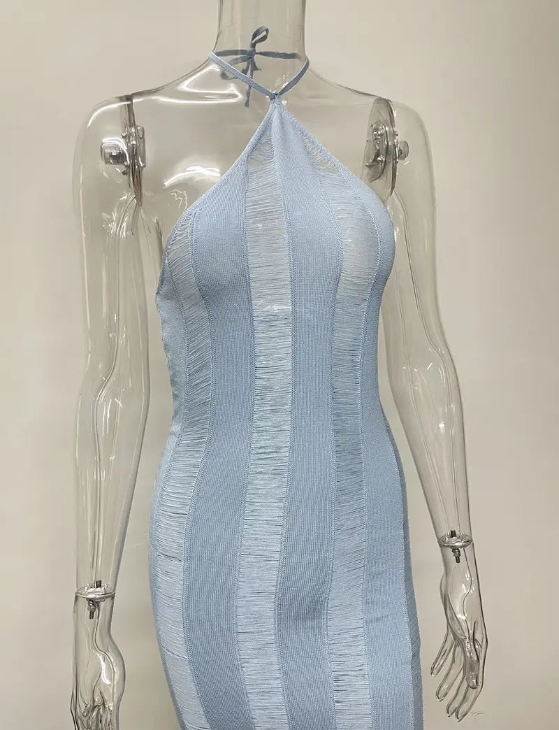 Sleek Silver Jersey Dress - Modern Glam