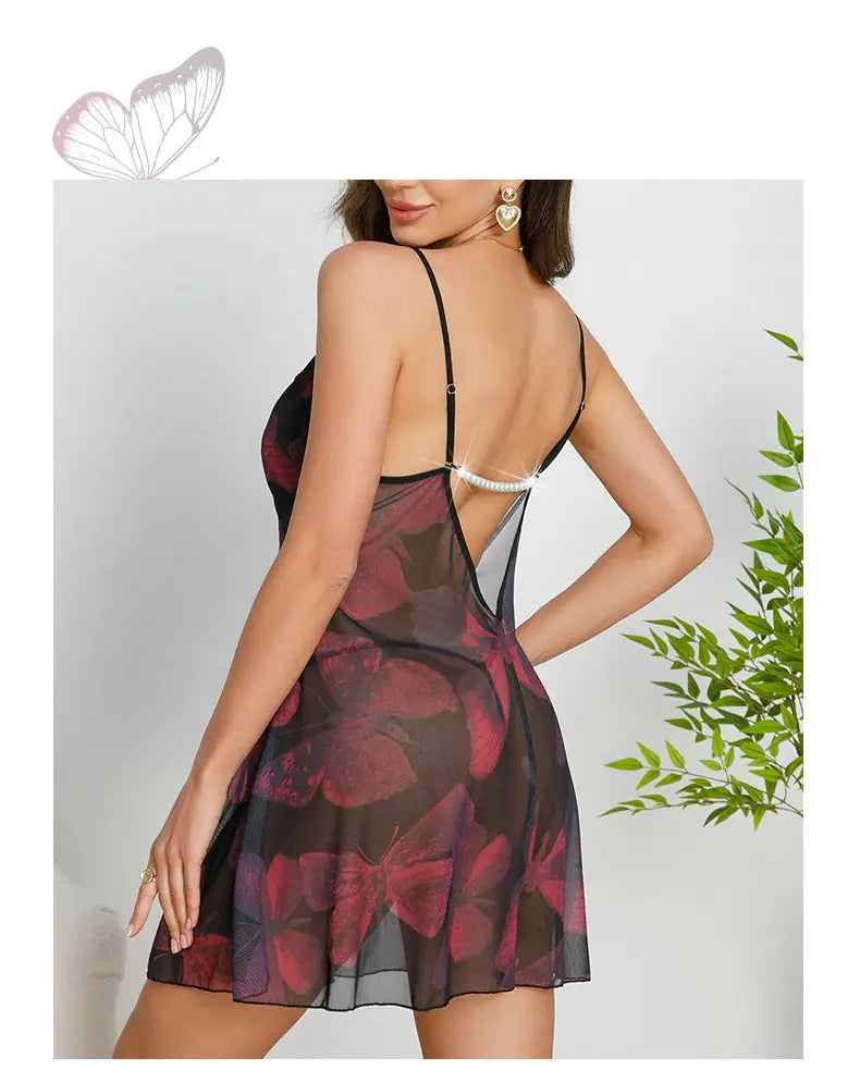 Slip Dress with Rose Print - Playful Sophistication