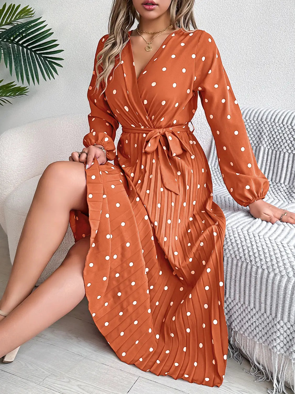 Elegant Polka Dot Maxi Dress - Ultimate Spring/fall Essential