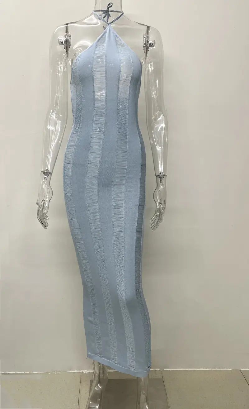Sleek Silver Jersey Dress - Modern Glam