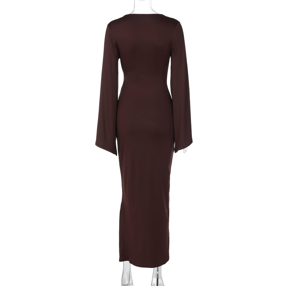 Maxi Dress with Trumpet Sleeves - Understated Glamour
