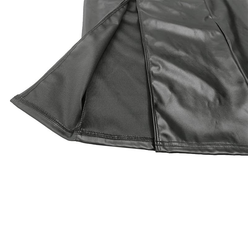 Faux Leather Vest & Slit Skirt - Chic Duo