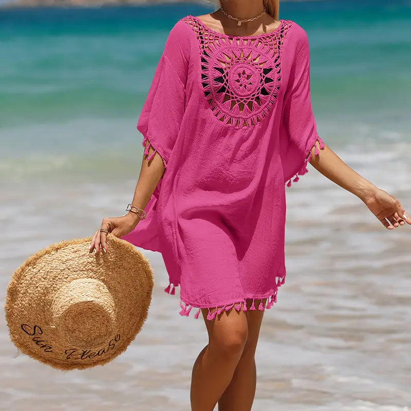 Crochet Tassel Beach Cover-up – Boho Style