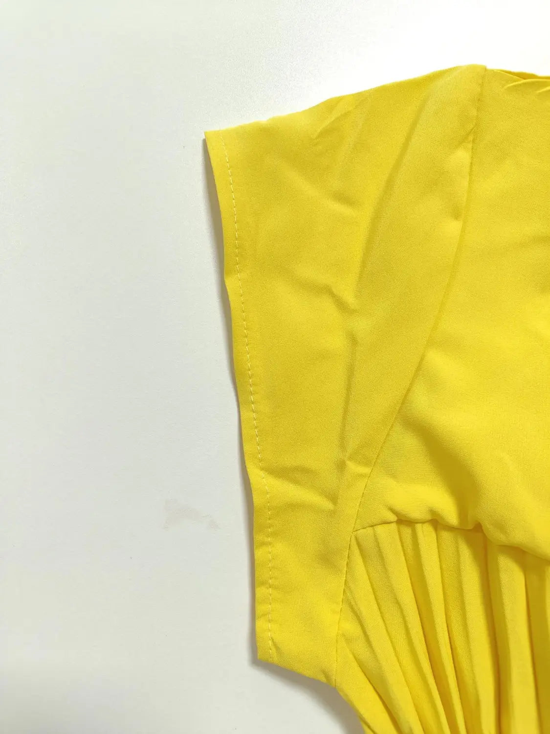 Pleated Maxi Dress with Cap Sleeves - Effortless Style