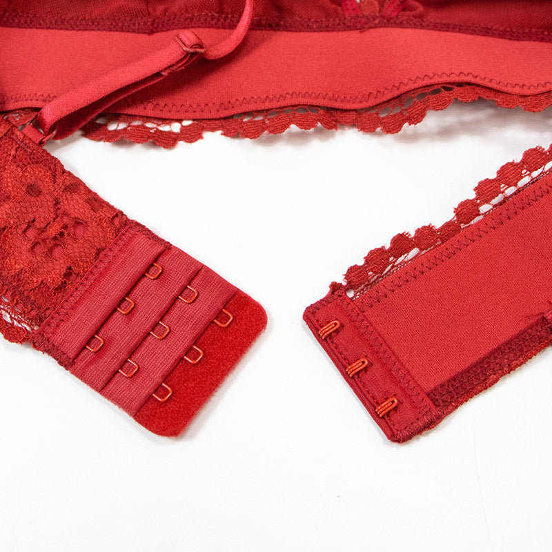 Lace Garter Set with Front Cutout