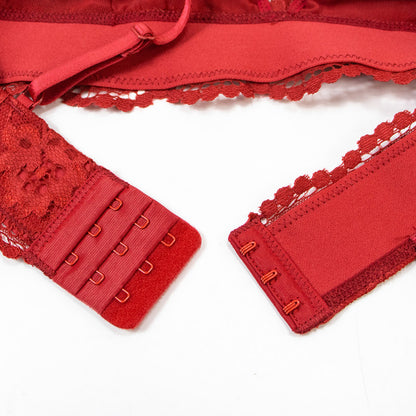 Lace Garter Set with Front Cutout