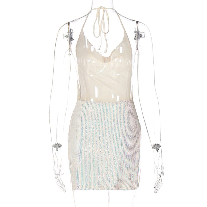 Sequin Cutout Bodycon Dress - Ignite Desire Sparkle All Night