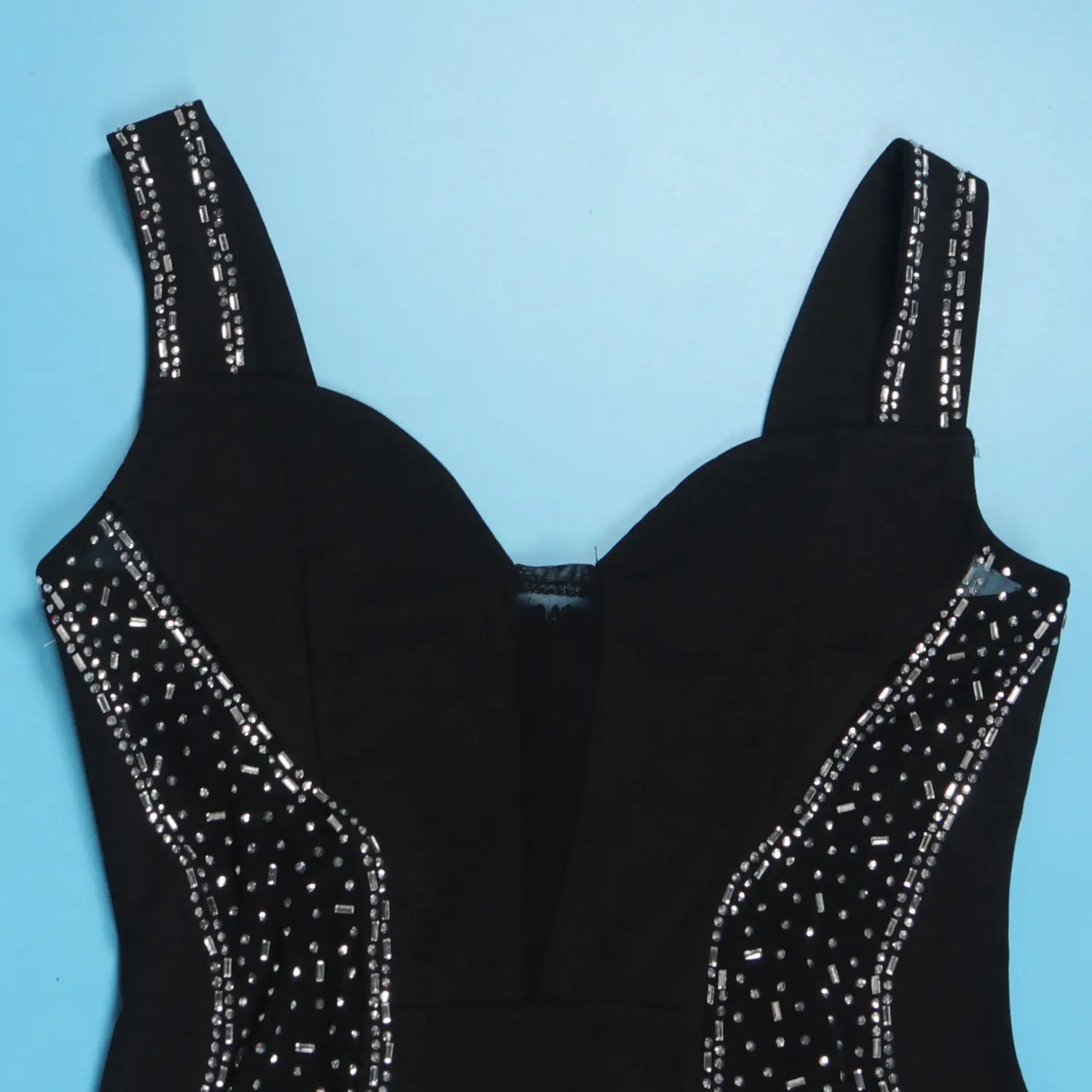 Elegant Rhinestone Bodycon Dress – Summer Glamour