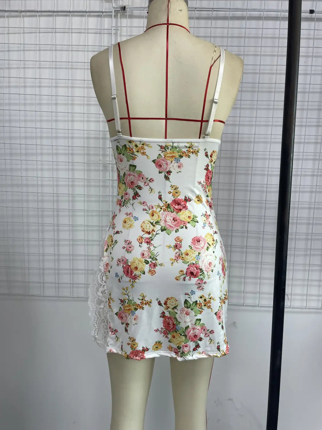 Floral Lace Trim Slip Dress – Romantic Blossoms