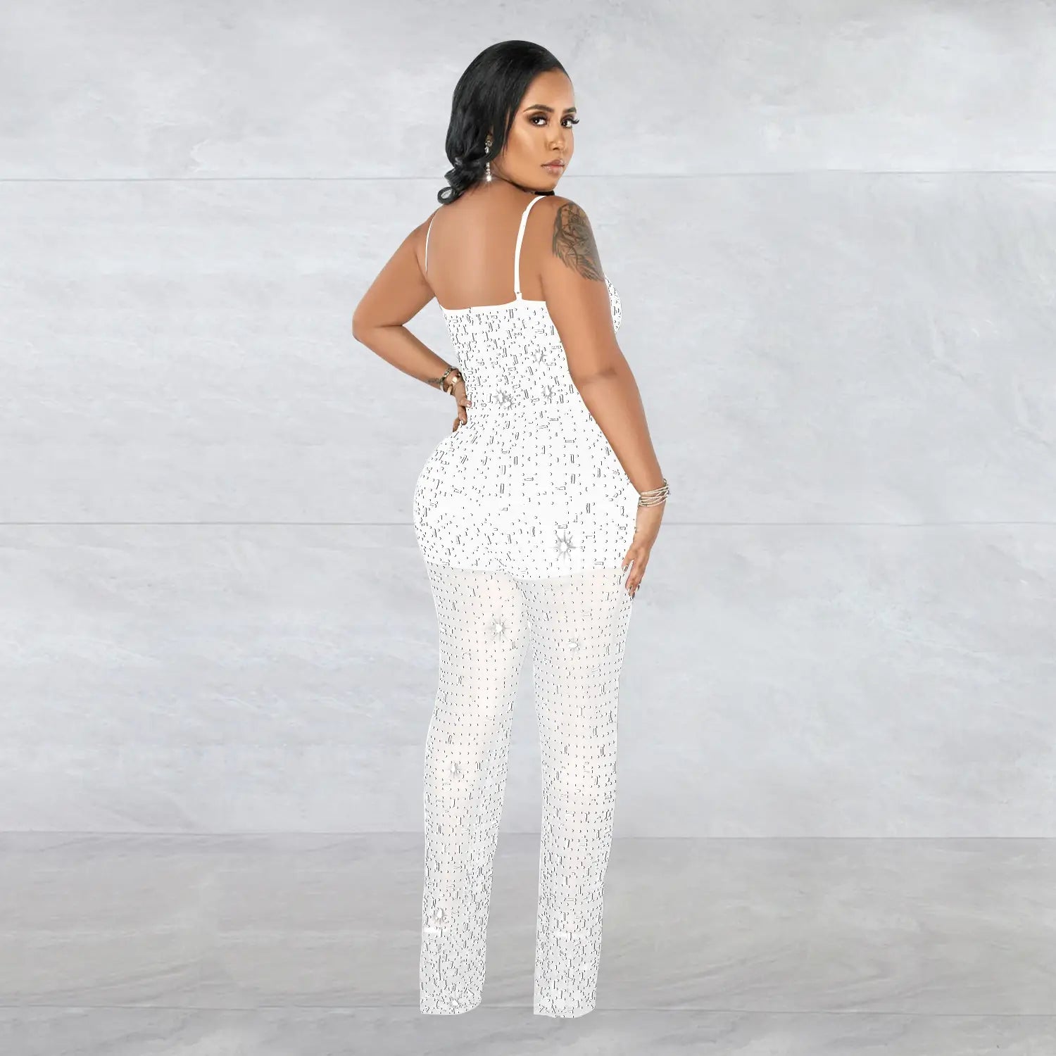 Rhinestone Radiance Jumpsuit - Sparkle In Elegance!