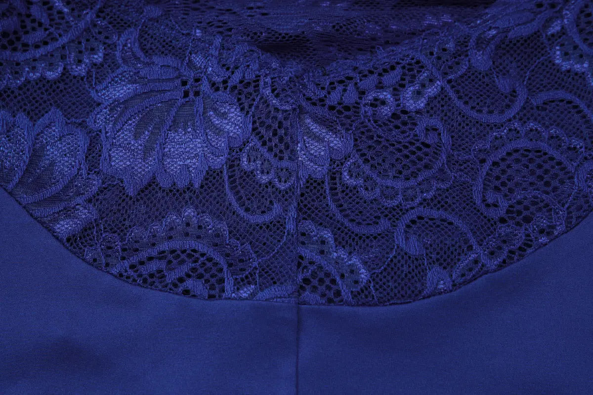 Halter Maxi Dress with Lace Panel - Sophisticated Allure