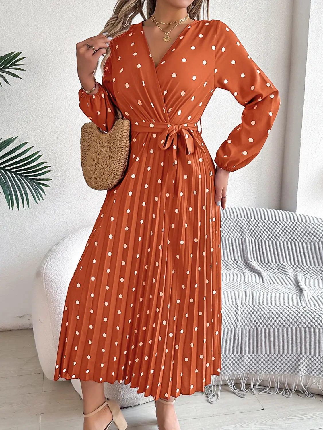 Elegant Polka Dot Maxi Dress - Ultimate Spring/fall Essential