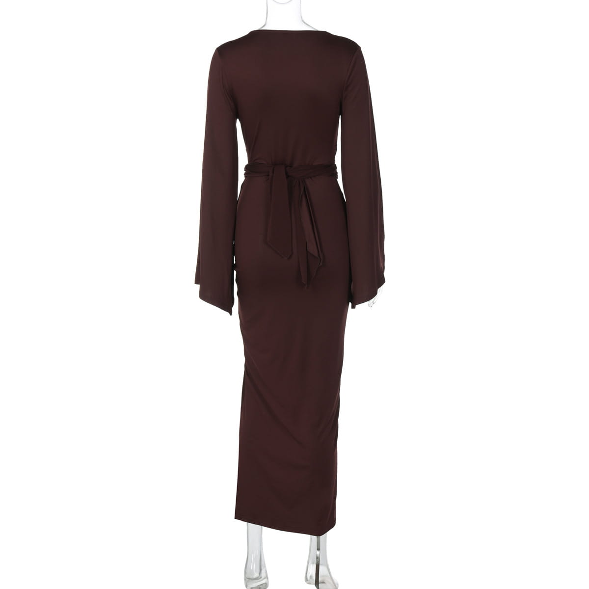 Maxi Dress with Trumpet Sleeves - Understated Glamour