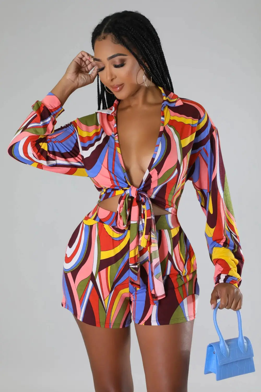 Sexy Tie-front Two Piece Set - Vacation Vibes