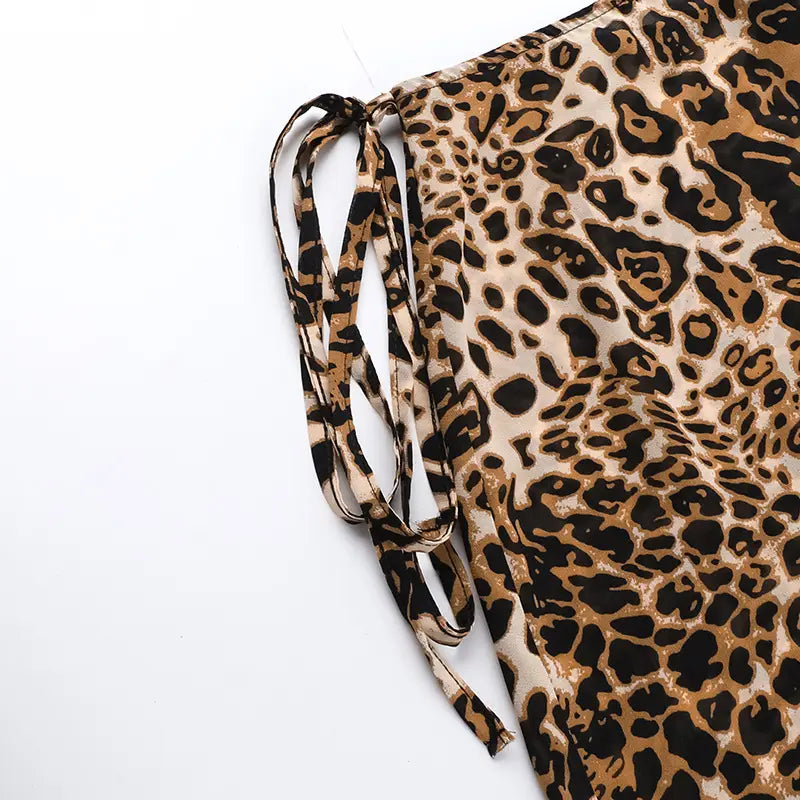 Animal Print Strapless Crop Top & Maxi Skirt Set - Unleash Your Wild Side