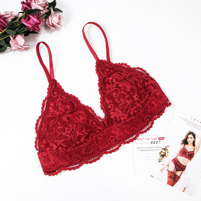 Lace Garter Set with Front Cutout