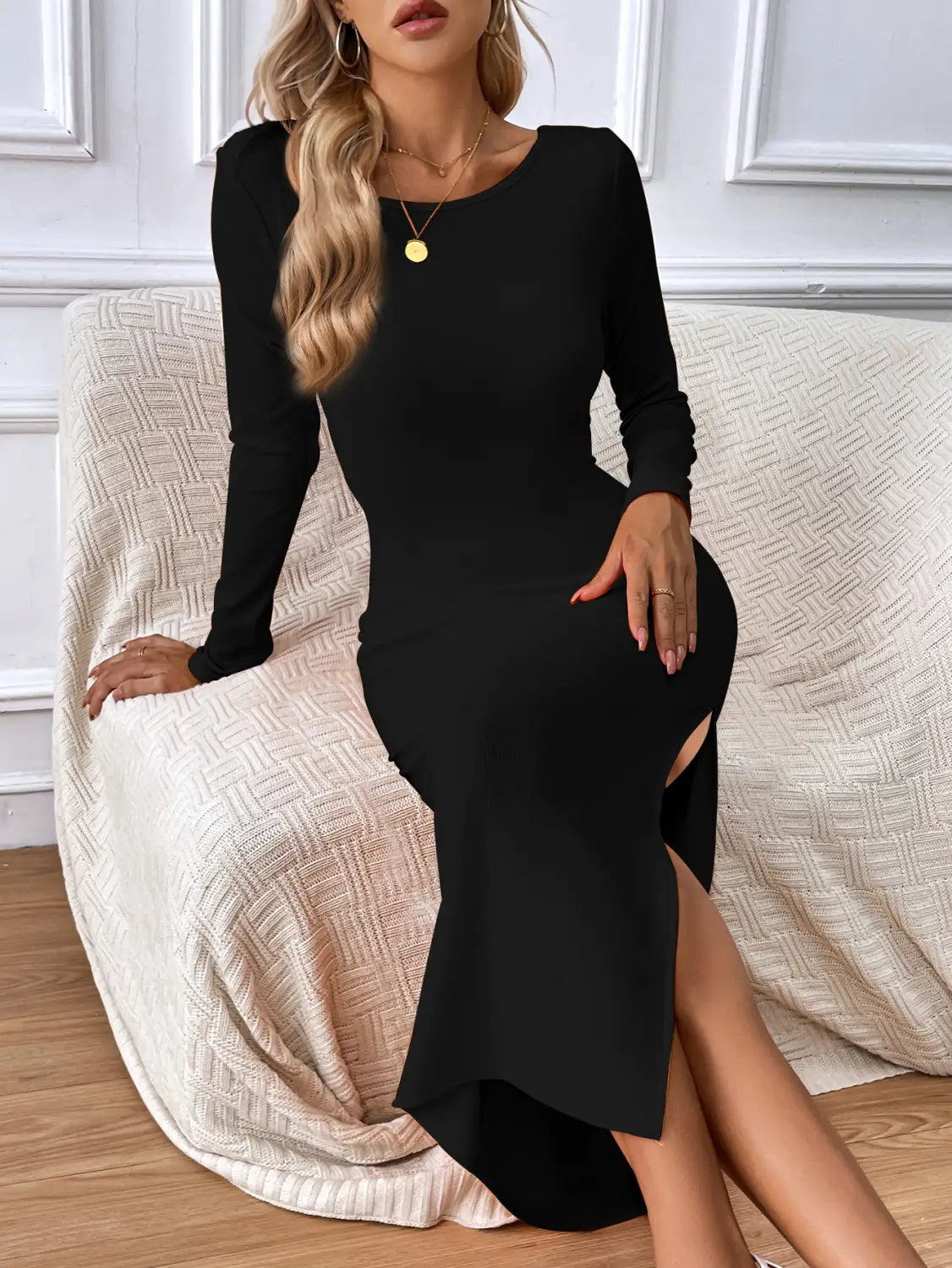 Sexy Twisted Split Bodycon Dress - Allure and Elegance for Daily Chic