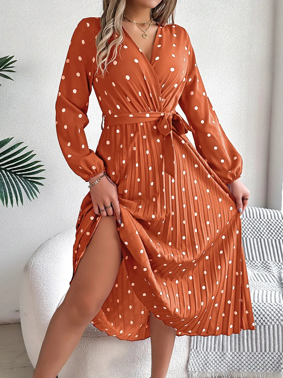 Elegant Polka Dot Maxi Dress - Ultimate Spring/fall Essential