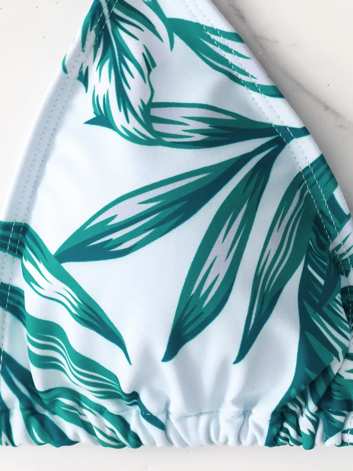 Boho Tropical Ruched Top With Tie Detail - Vacation Chic
