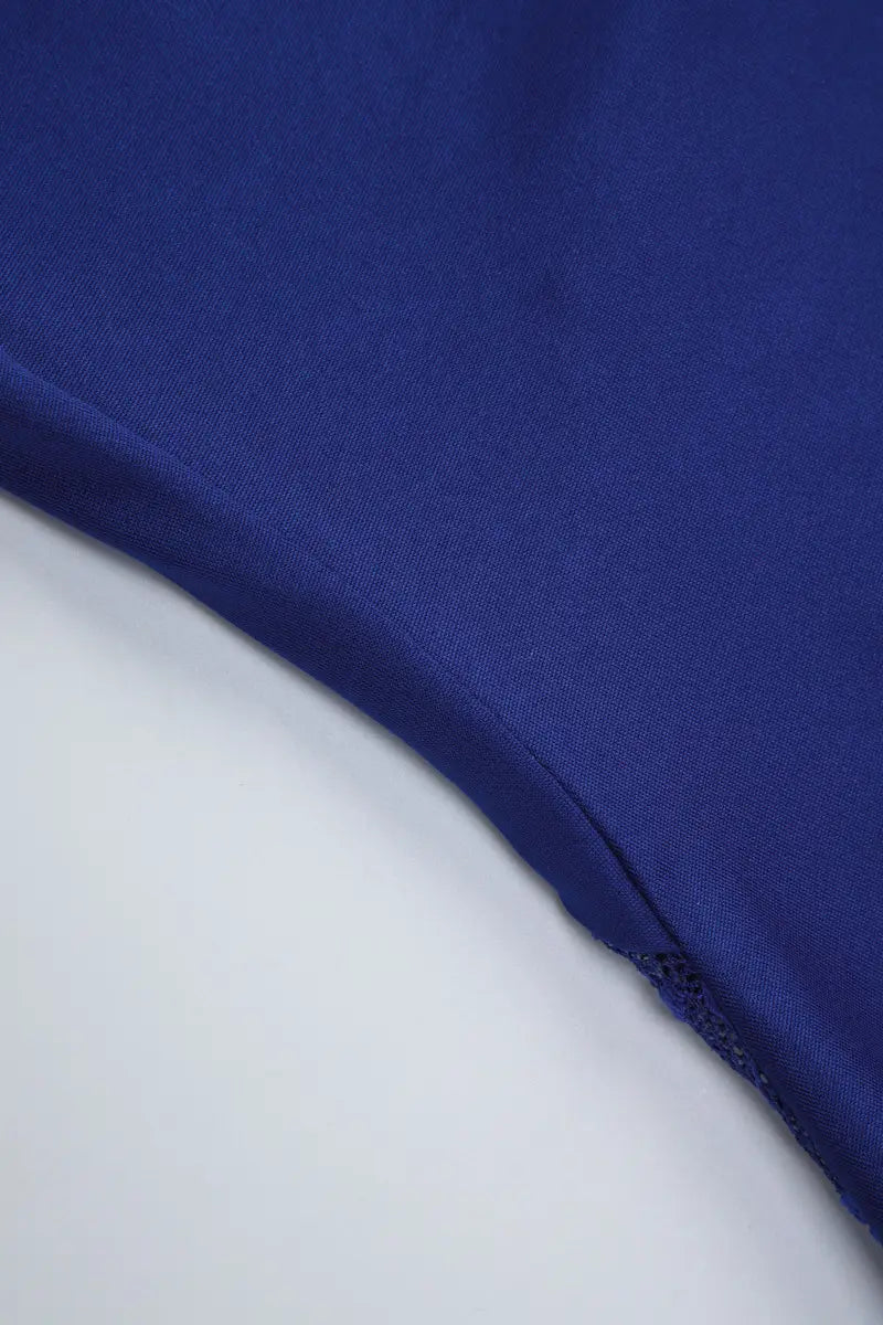 Halter Maxi Dress with Lace Panel - Sophisticated Allure