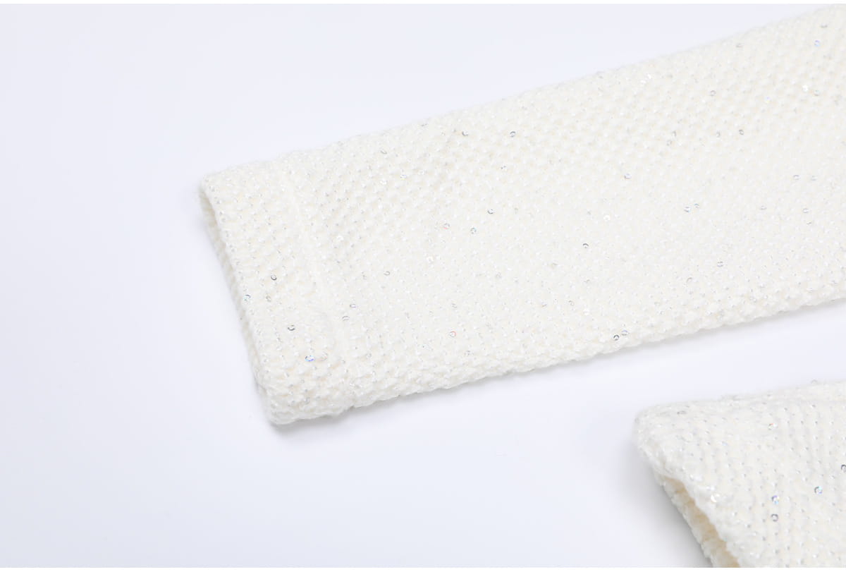 Beaded Knit Midi Dress with Belted Jacket - Elegant Occasion Set