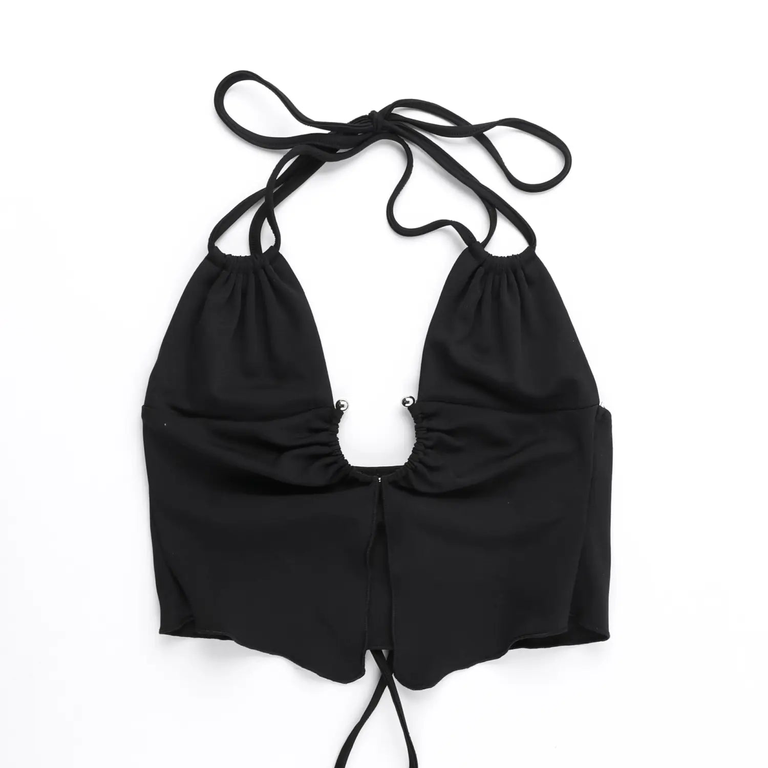 Plunge Ruched Halter Top ?? Bold Allure