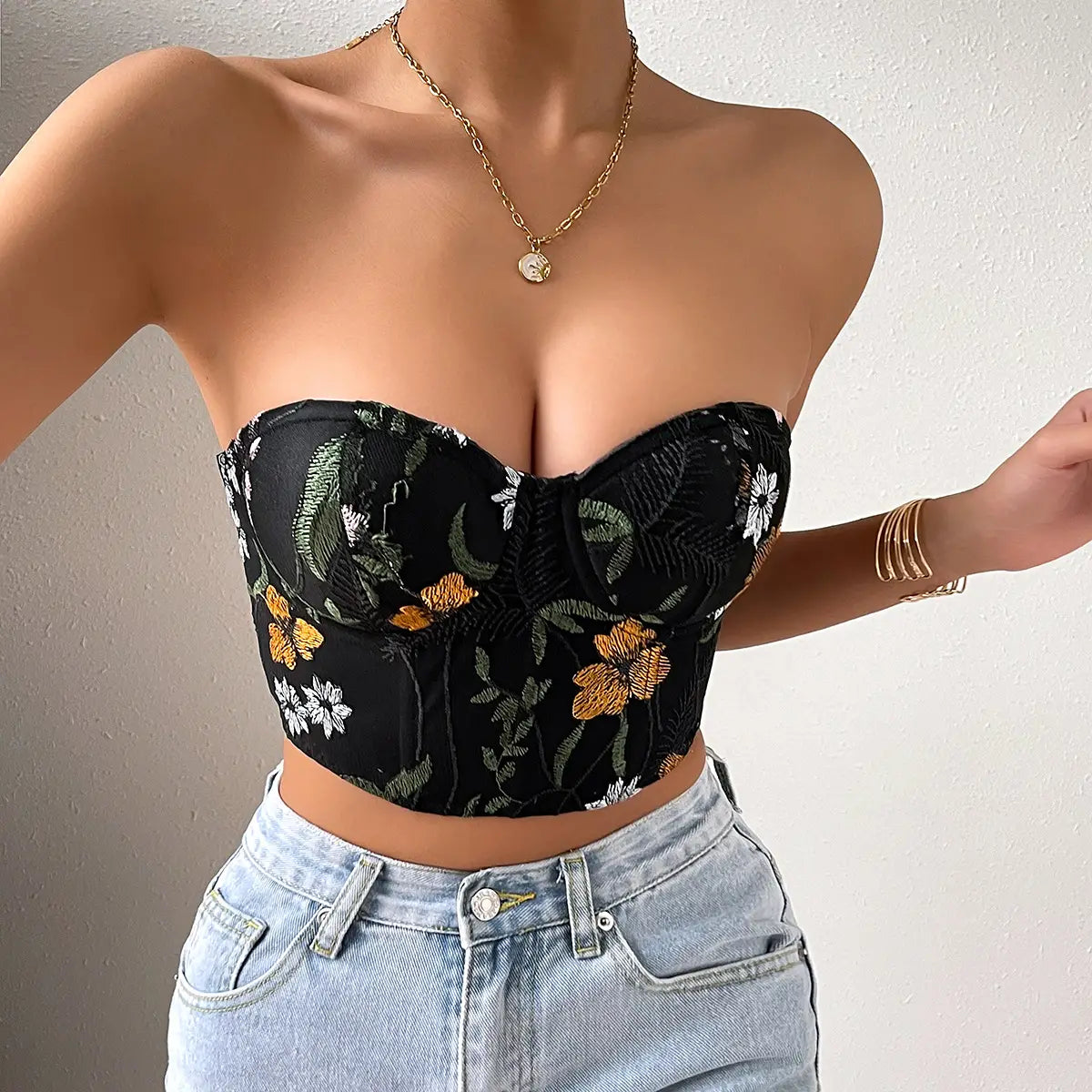 Sexy Embroidered Tube Top - Allure Amplified For Sultry Summer Nights