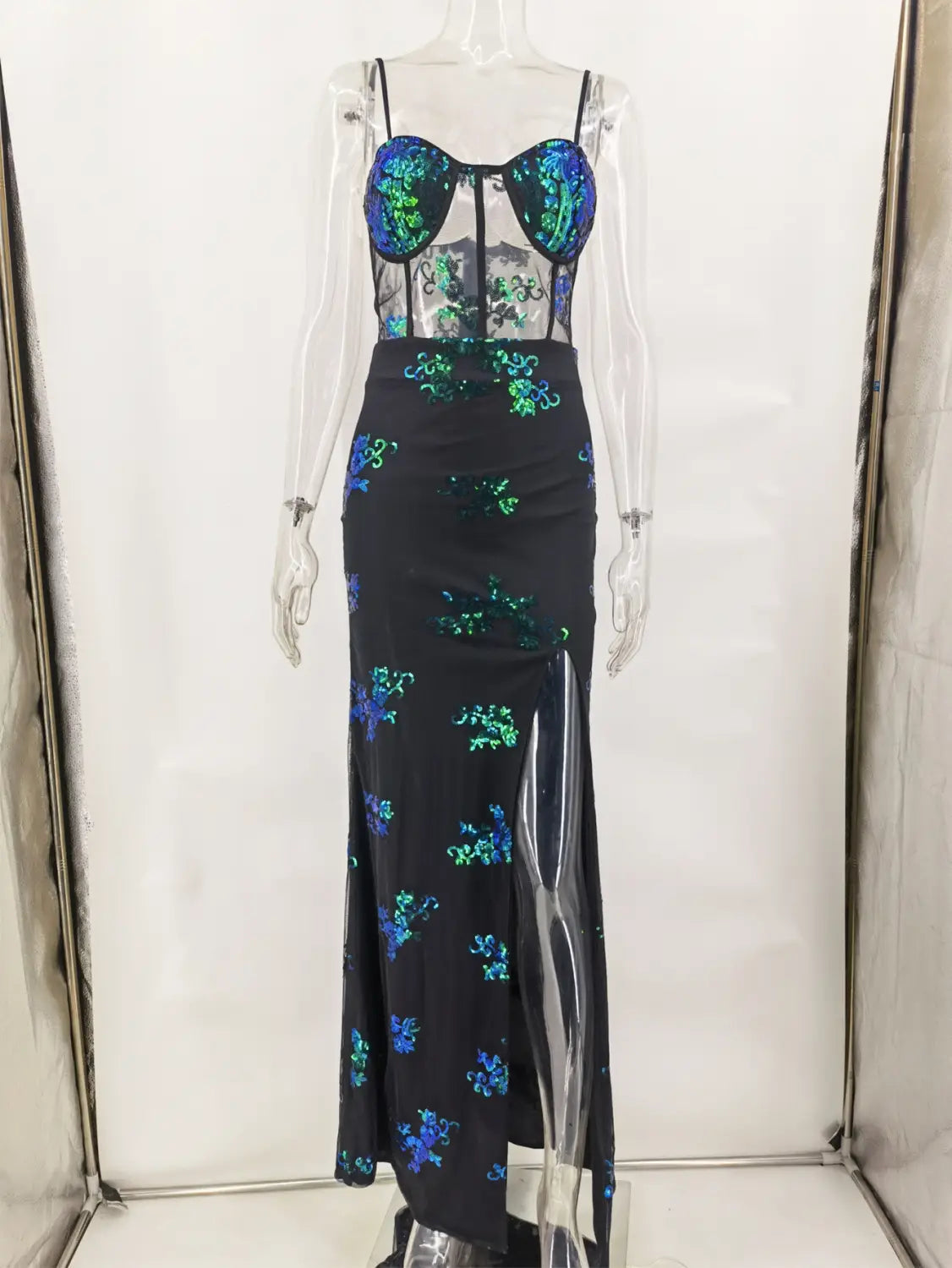 Green Sequin Maxi Dress - Embrace Your Sexy And Elegant Style