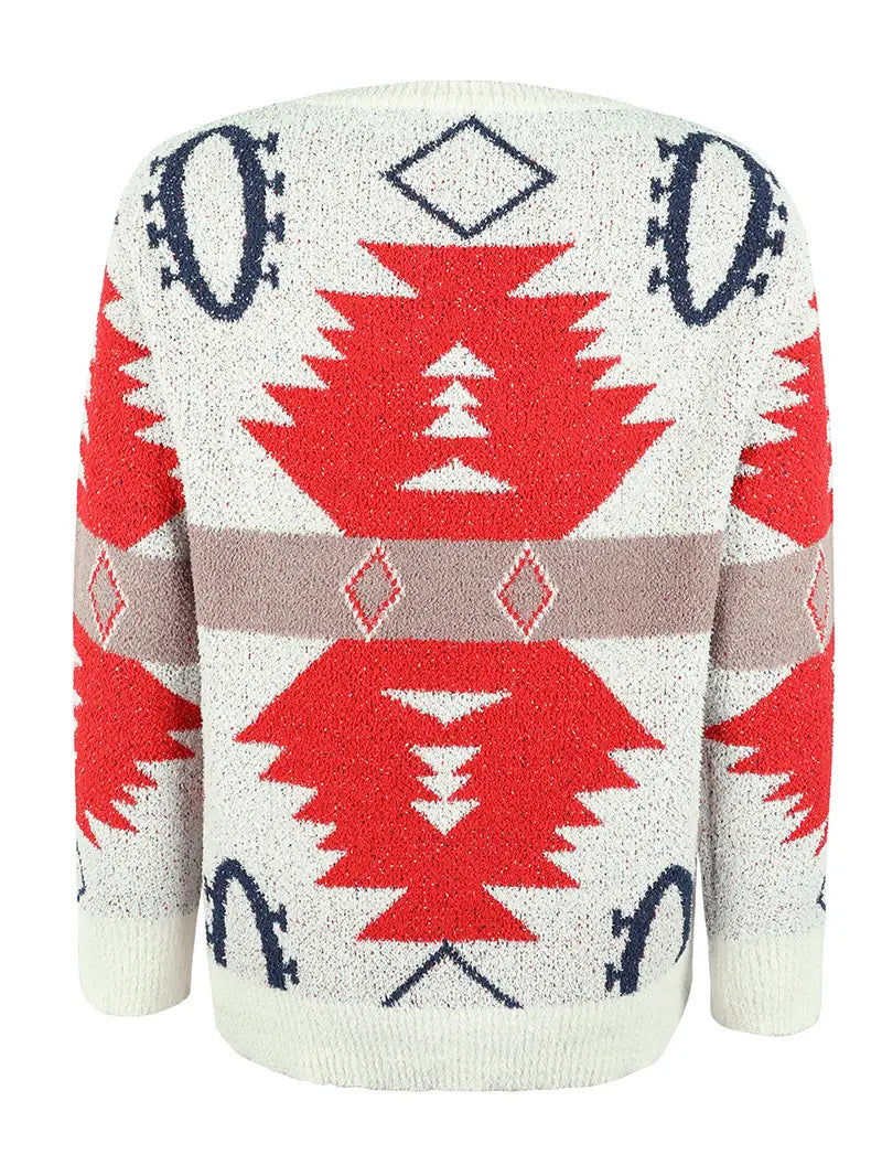 Contrast Color Knitwear Christmas Sweater - Casual Chic Embrace The Festive Coziness