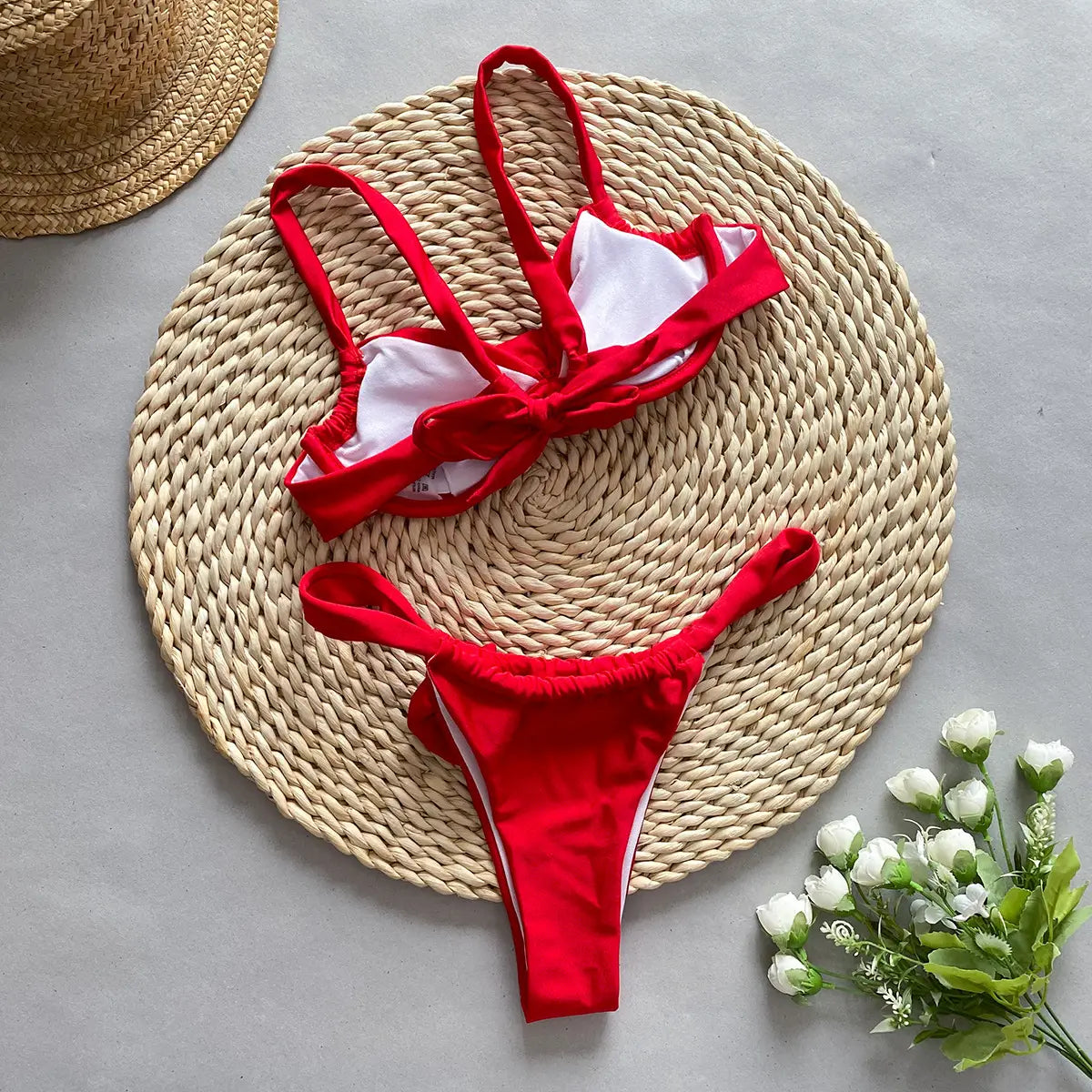 Boho Floral Split Bikini - Summer Beach Chic
