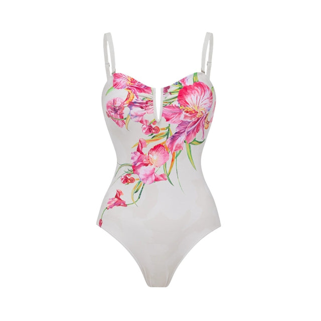 Floral Cami and Ruched Mini Skirt Two-Piece Set