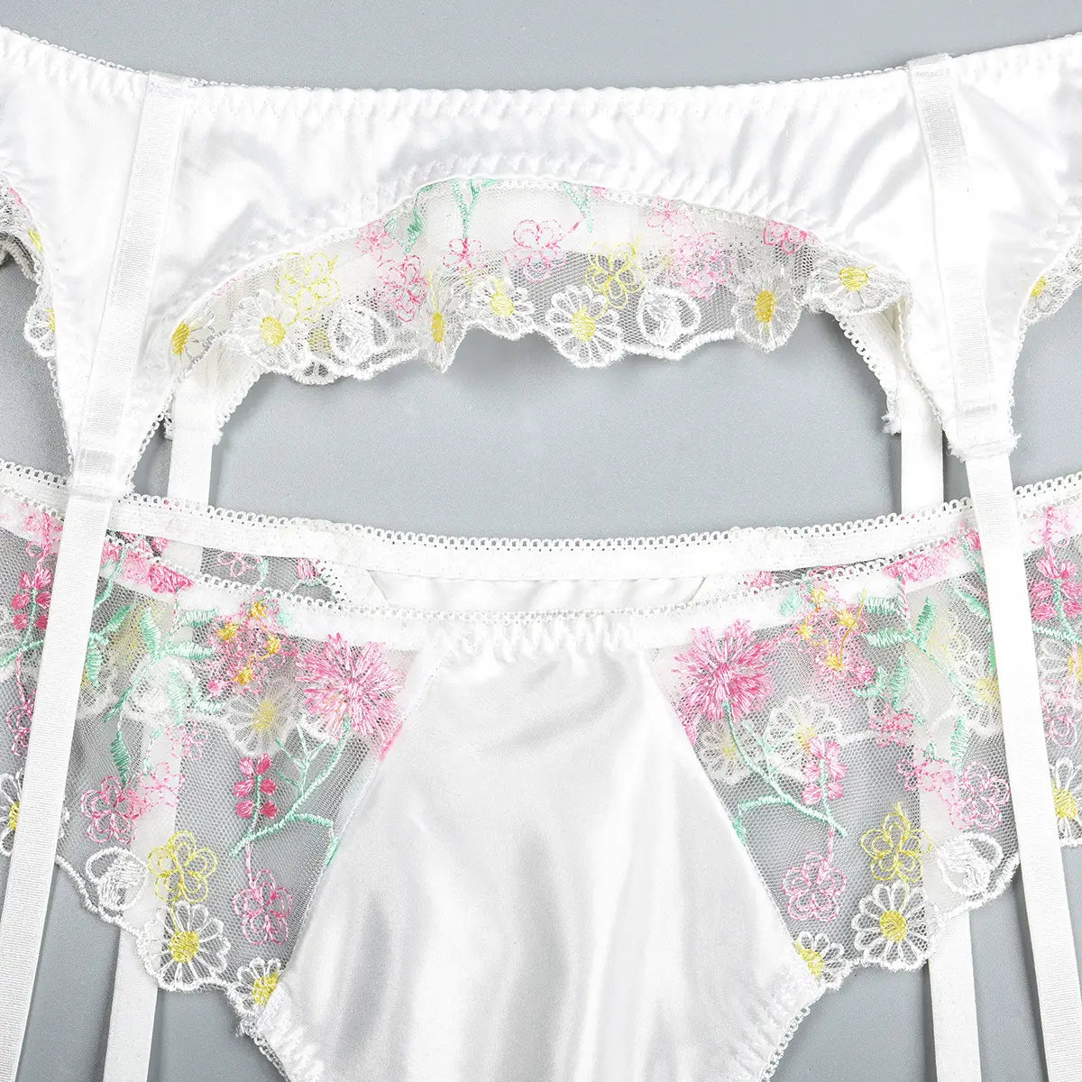 Floral Fantasy Satin Set - Sweetly Seductive