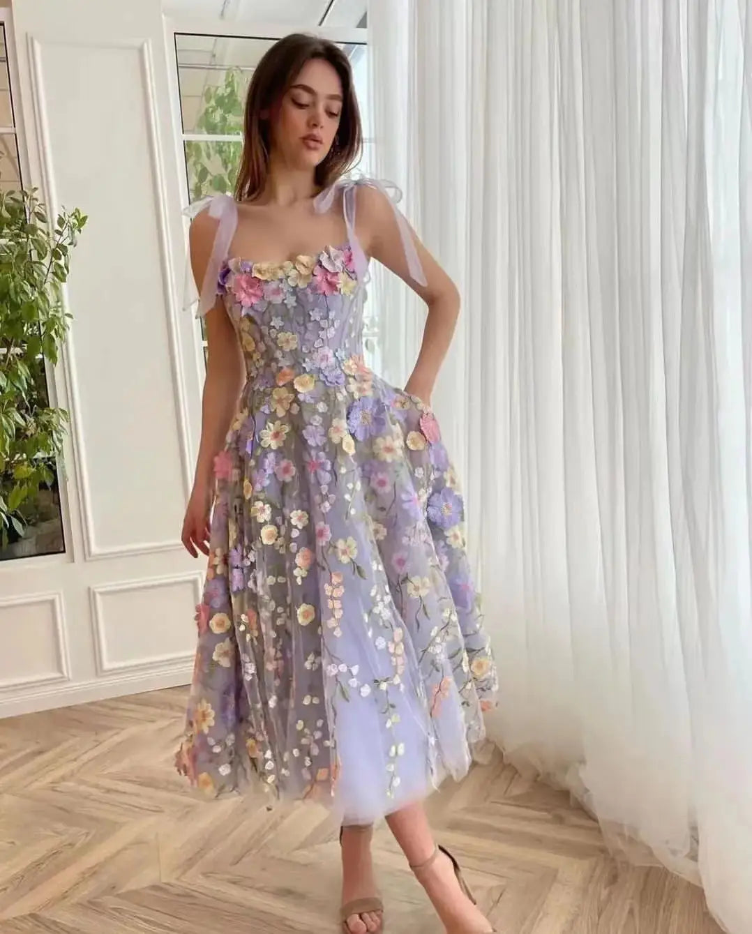 Floral Fantasy Lace Dress - Sexy Summer Elegance