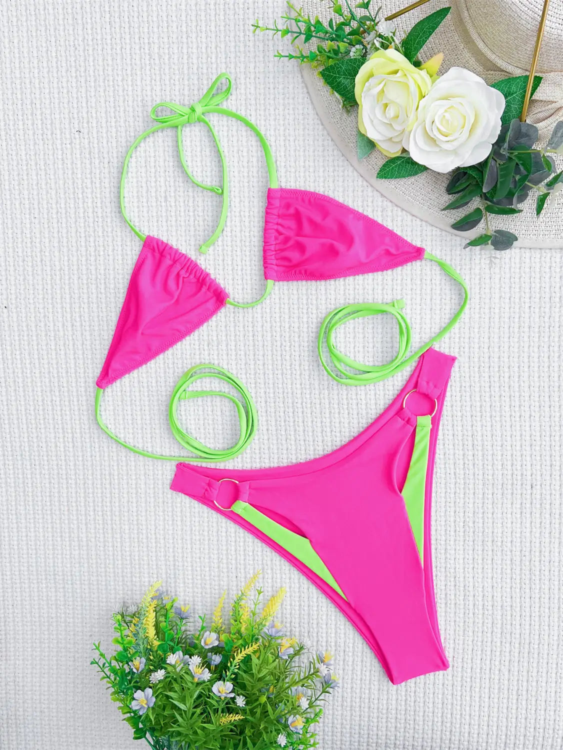 Boho Double Bandage Bikini - Sexy Color Matching Swimsuit