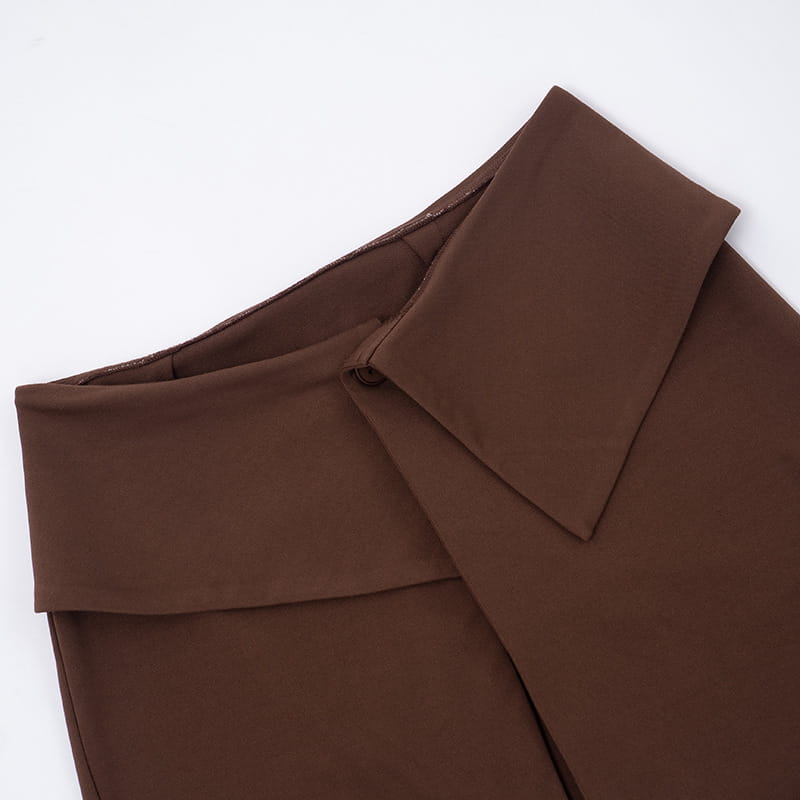 Asymmetric Wrap Dress with Button Detail