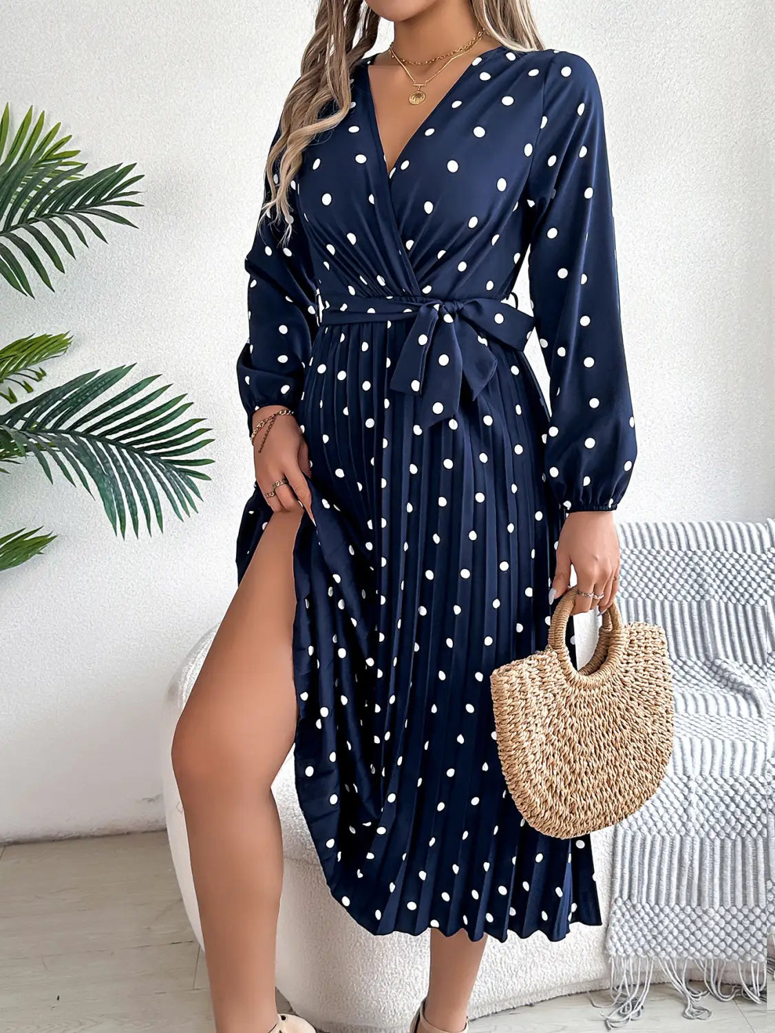 Elegant Polka Dot Maxi Dress - Ultimate Spring/fall Essential