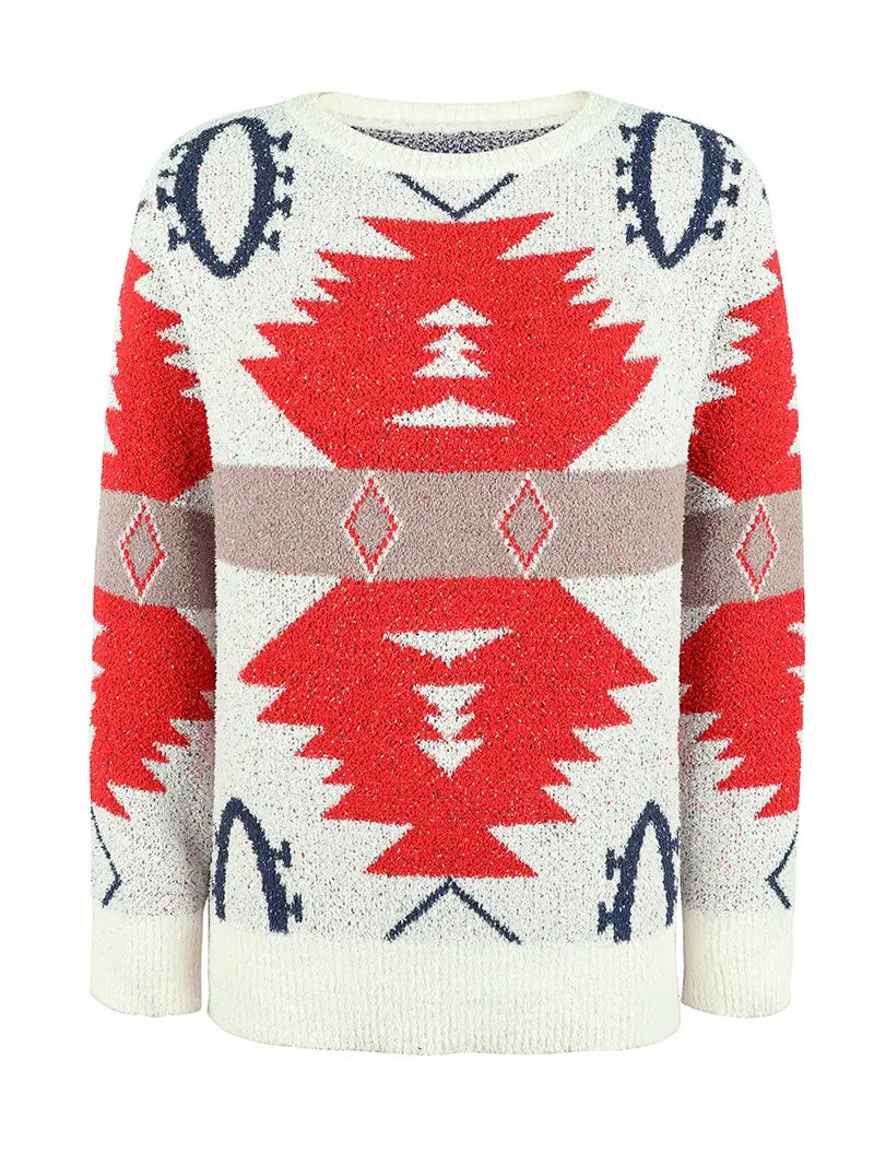 Contrast Color Knitwear Christmas Sweater - Casual Chic Embrace The Festive Coziness