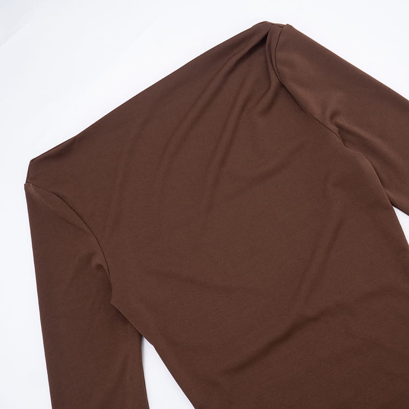 Asymmetric Wrap Dress with Button Detail