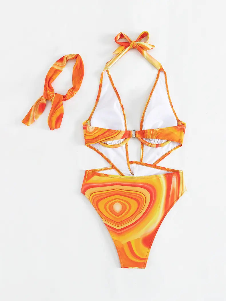 Sun-kissed Swirls One-piece - Beach Babe Alert!