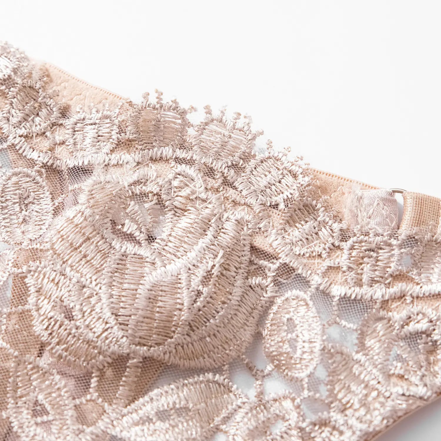 Floral Embroidery Garter Bra Set - Unleash Your Allure