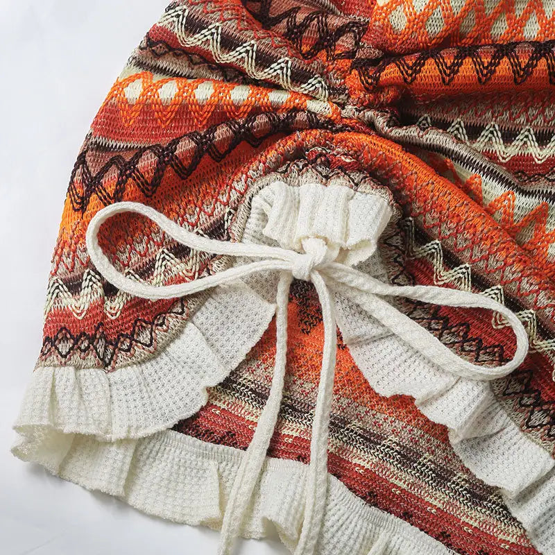 Boho Knit Mini Dress – Festival Vibes