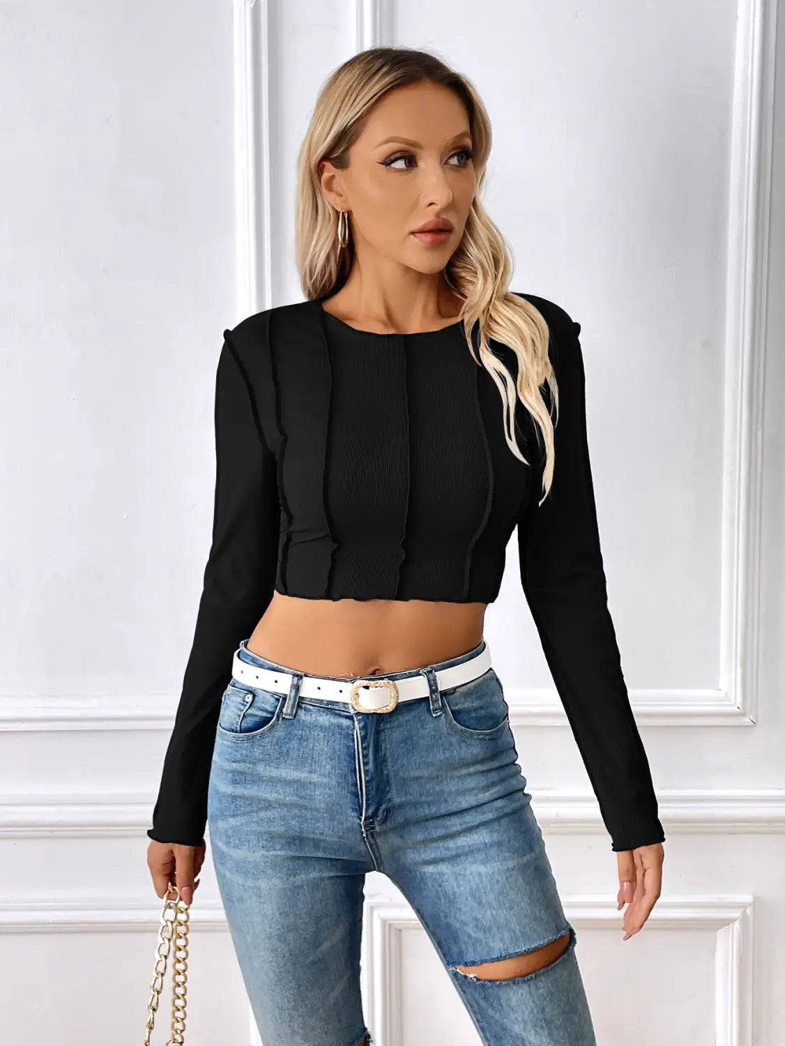 Sleek Ribbed Crop Top - Sexy Slim Fit In Comfy Jersey For Alluring Style