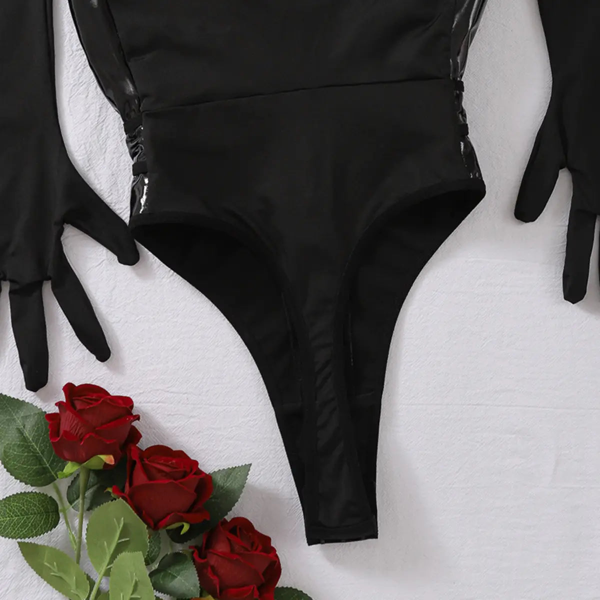 Sexy Patent Leather Bodysuit – Bold Allure