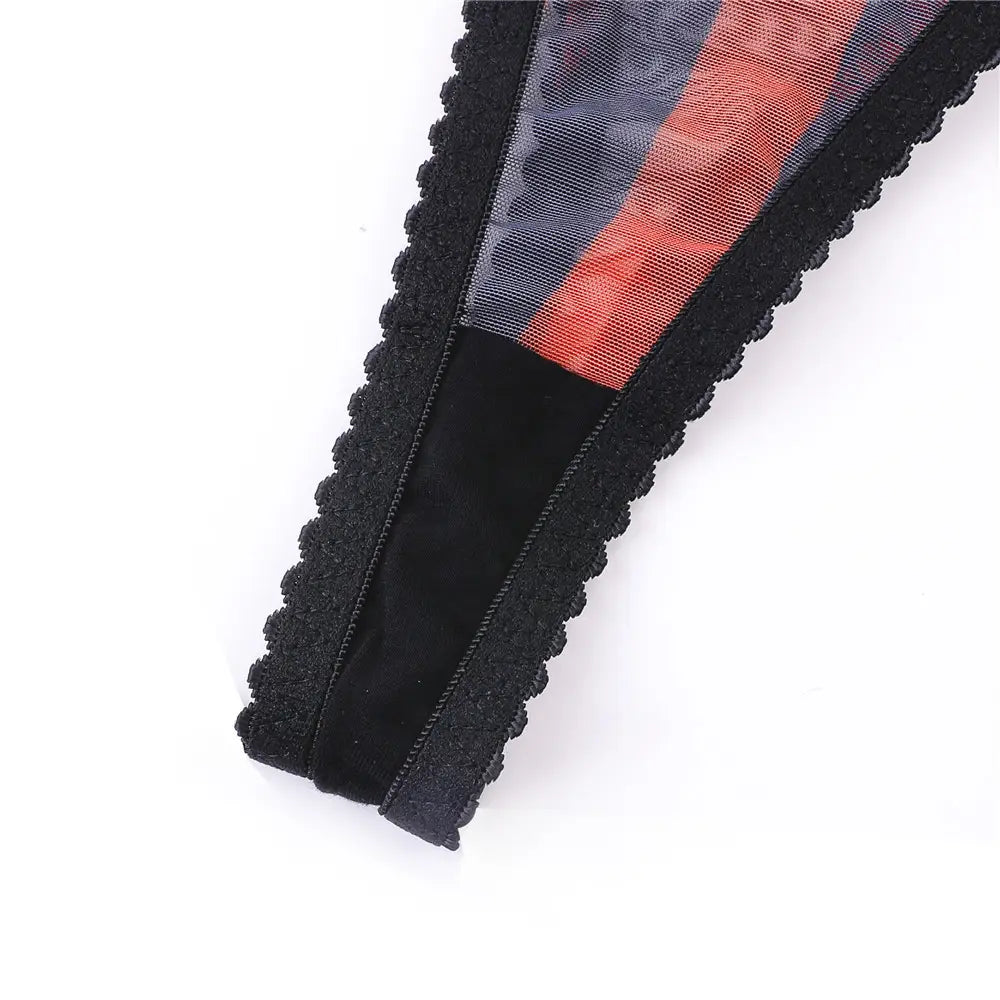 Sexy Leopard Print Bra Set - Mesh Suspender Belt & Garter Unveil Your Wild Side