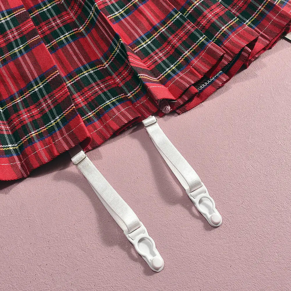 Flirty School Girl Pleated Skirt Set - Sexy And Playful